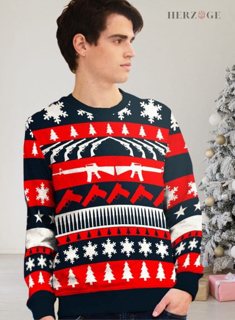 gun christmas sweater | gun ugly christmas sweater | gun ugly sweater | ugly gun Christmas sweater