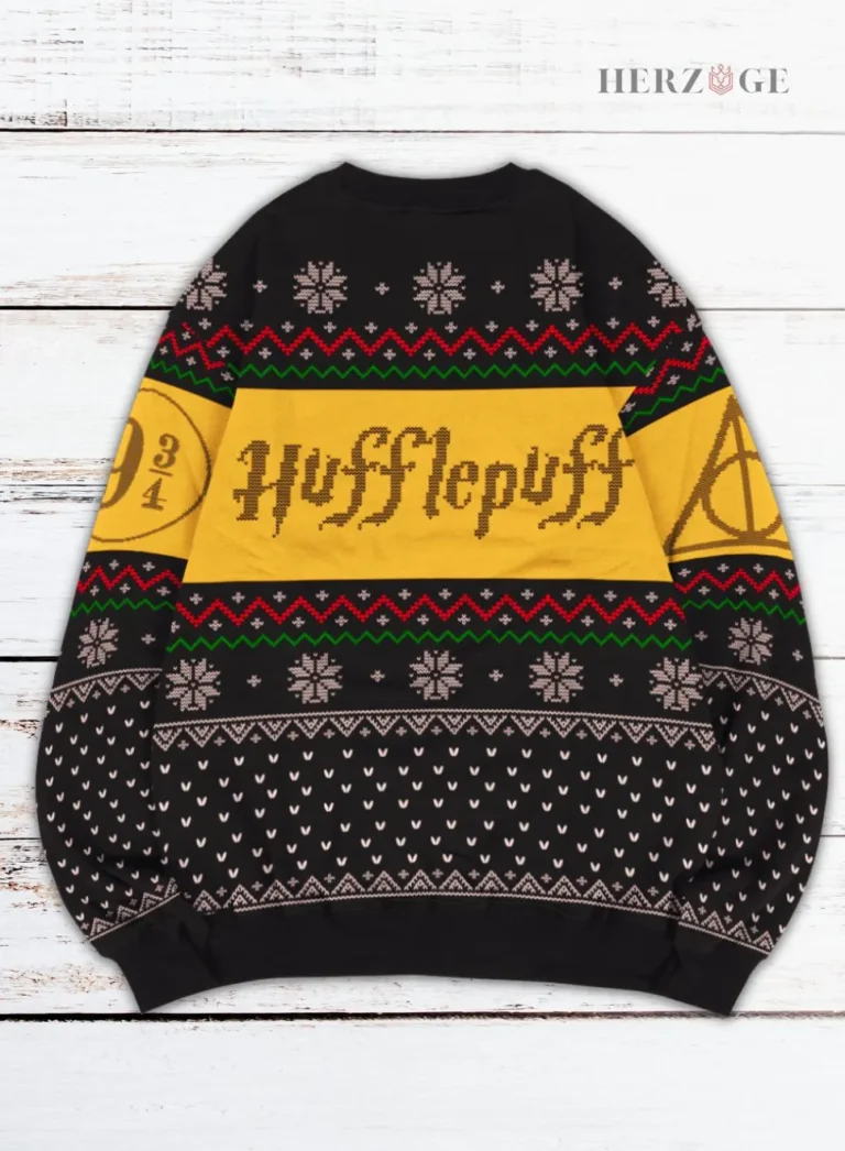 Hufflepuff Christmas sweater | Hufflepuff ugly sweater | Hufflepuff ugly Christmas sweater | Hufflepuff quidditch sweater