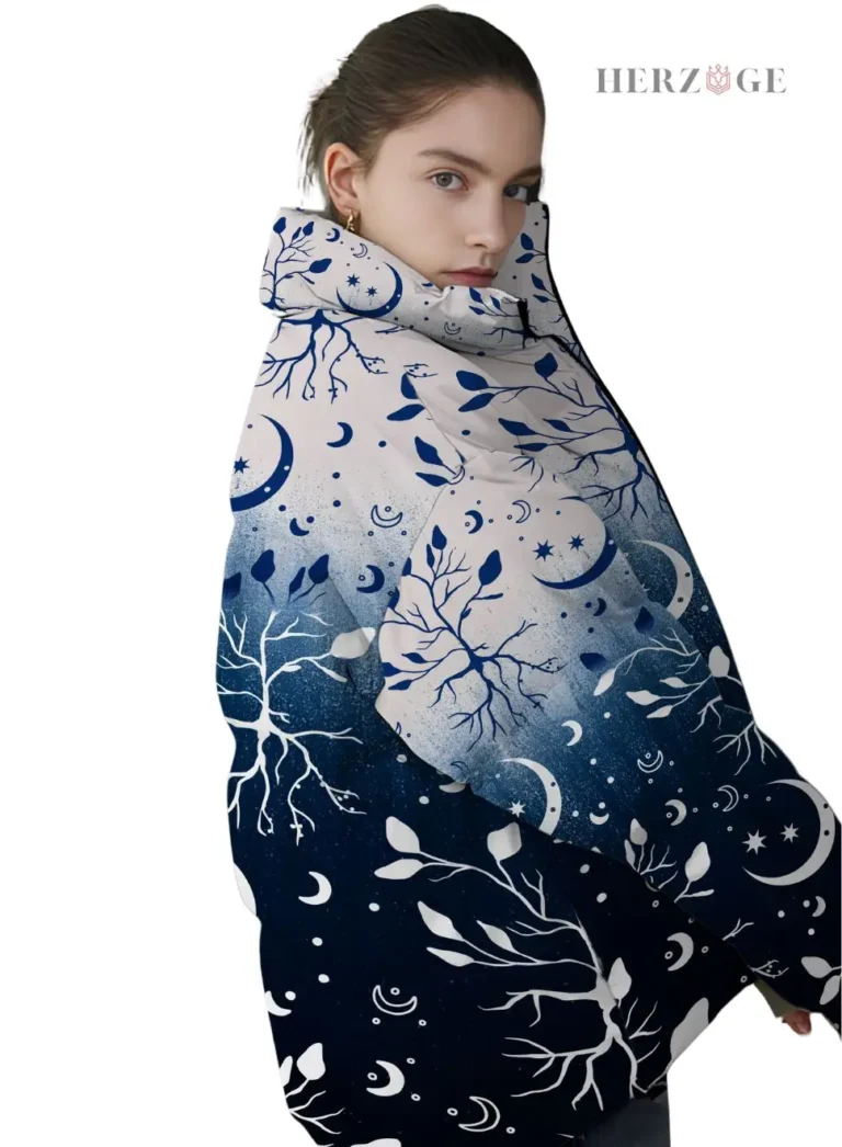 boho winter jacket | boho womens jackets | bohemian winter coat | boho puffer jacket | boho style winter coats | boho sweater coat | boho winter coat | Celestial moon | boho moon