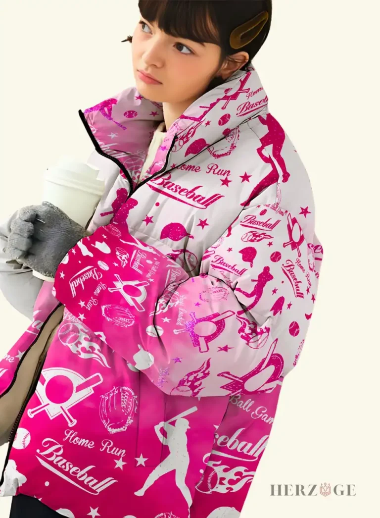 baseball puffer jacket | baseball winter jacket | baseball jacket outfit | baseball themed gift ideas | puffy baseball jacket