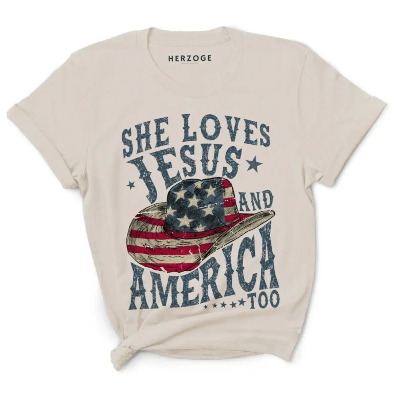 she loves jesus and america too shirt | loves jesus and america too shirt | jesus American flag shirt