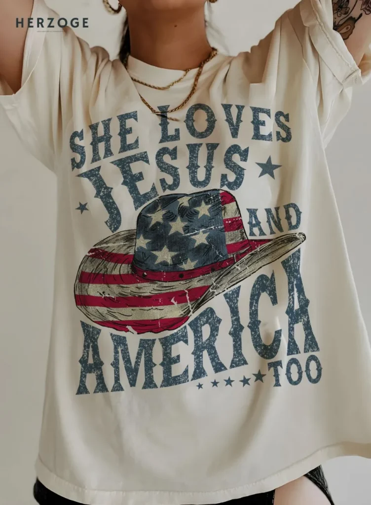 she loves jesus and america too shirt | loves jesus and america too shirt | jesus American flag shirt