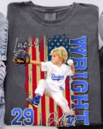 Personalized All-American Sports Shirt – Grunge Flag Edition