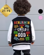 Personalized Child of God Kids Varsity Jacket – Custom Name