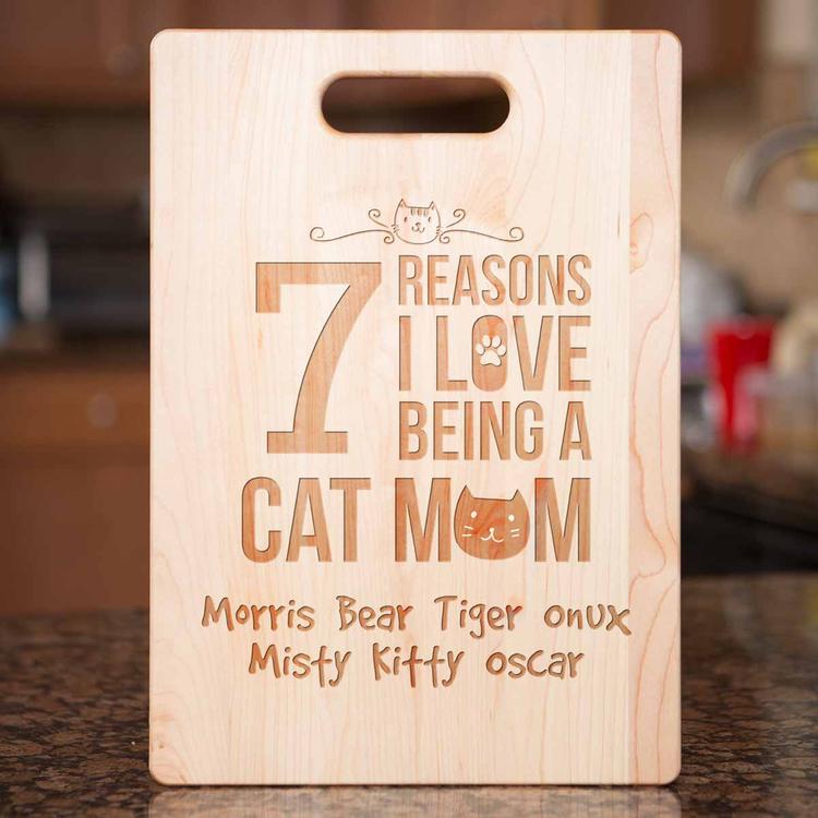 cat cutting board | cat mom | cat mom gifts | mothers day cat gifts | cat mom cutting board