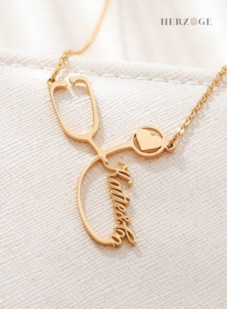 Personalized Nurse Necklace With Stethoscope