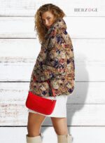 Vintage Cat Print Women Puffer Jacket