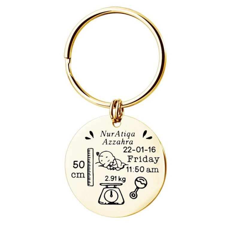 Personalized Baby Stats Keychain - Baby Gifts
