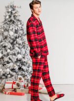 Christmas Plaid Pajamas for Family with Dog