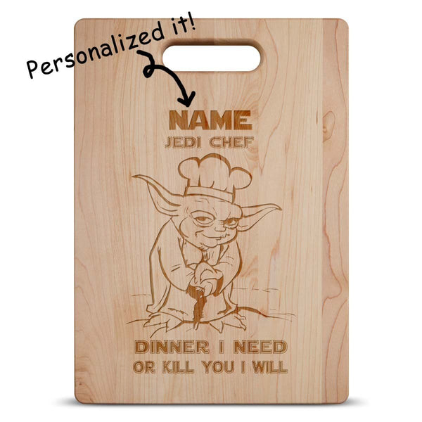 yoda cutting board star wars cutting board | star wars chopping board | personalized star wars gifts | yoda cutting board